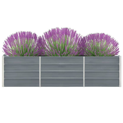 Garten-Hochbeet Verzinkter Stahl 240×40×45 cm Grau