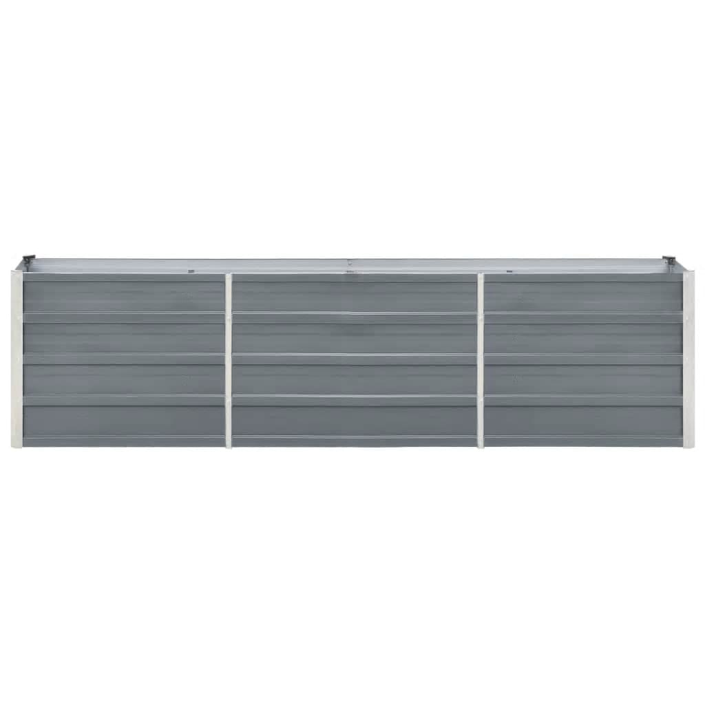 Garden Raised Bed Galvanized Steel 240×40×45 cm Gray