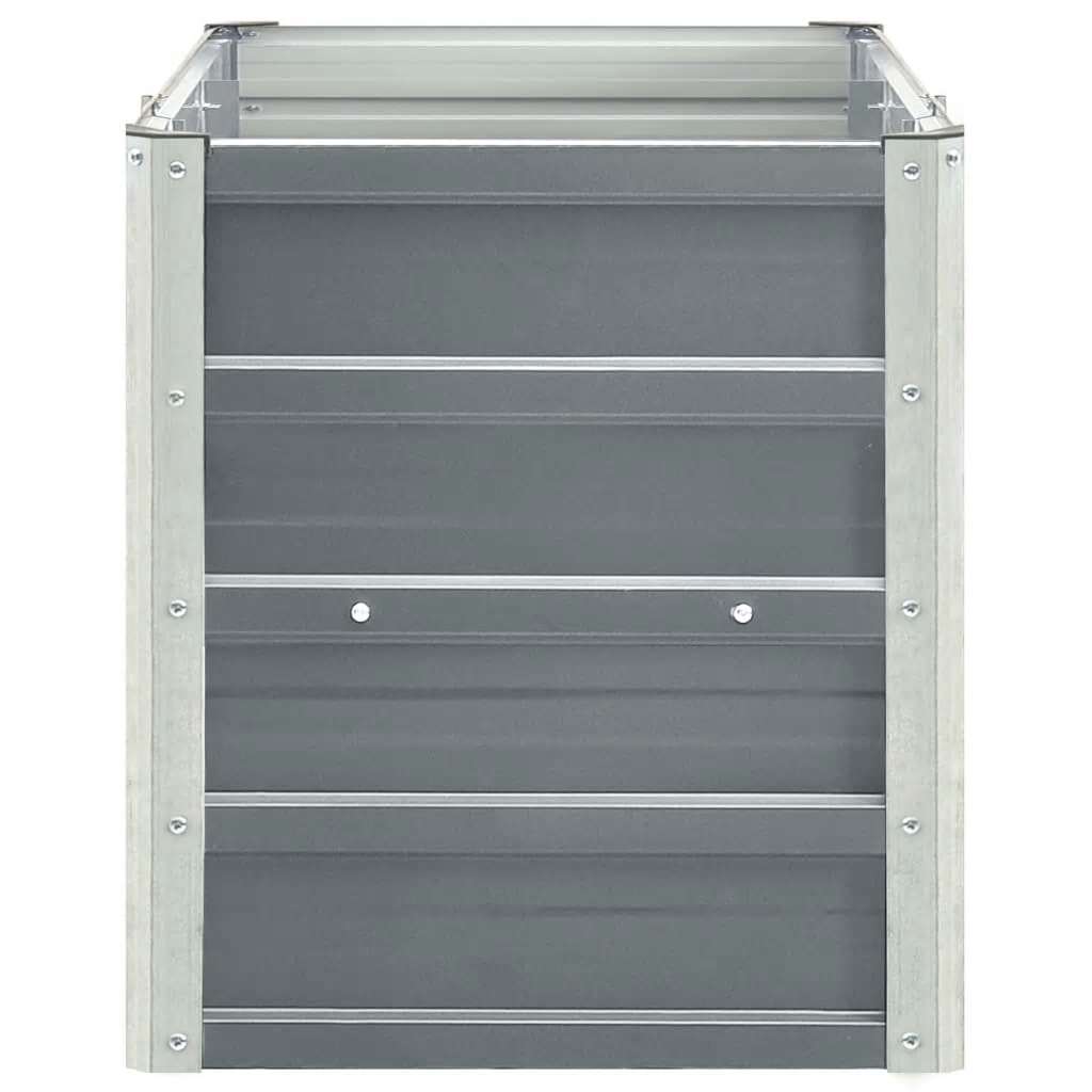 Garden Raised Bed Galvanized Steel 240×40×45 cm Gray