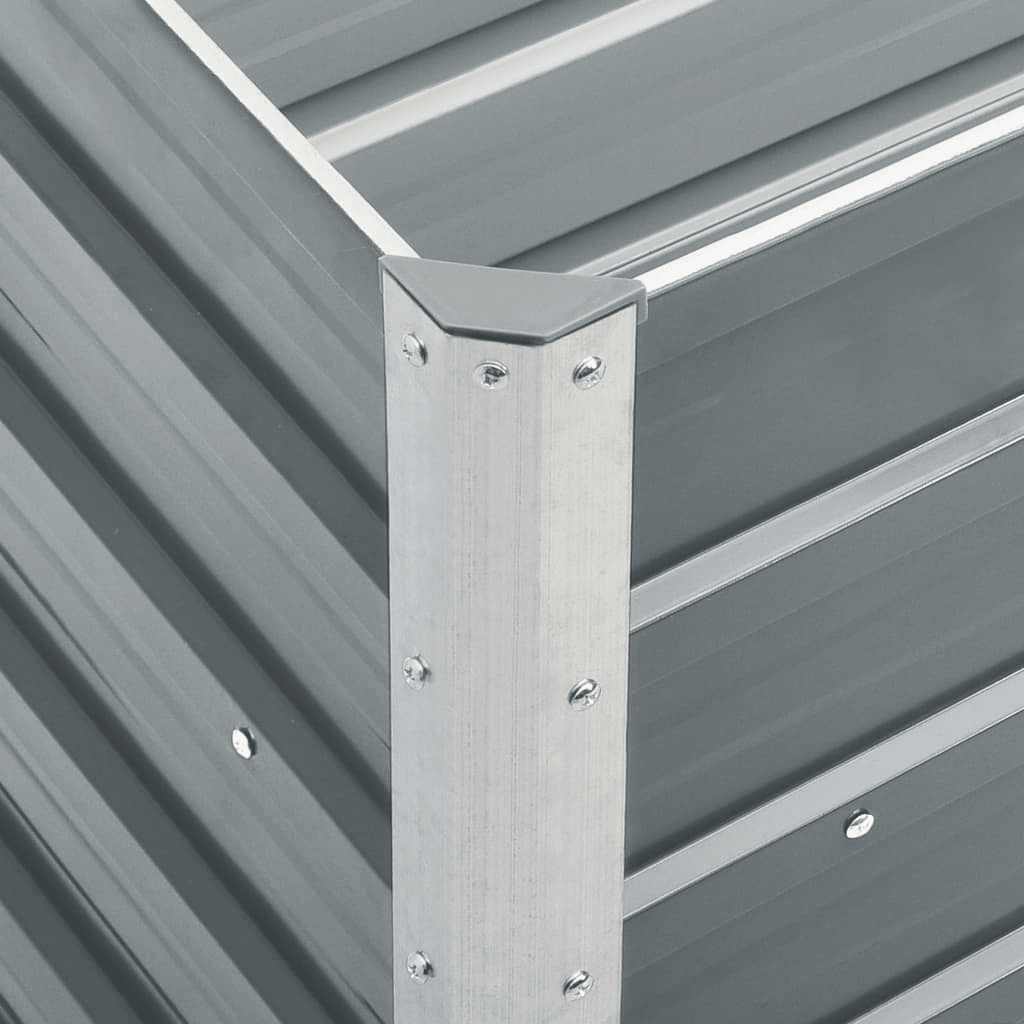 Garden Raised Bed Galvanized Steel 240×40×45 cm Gray