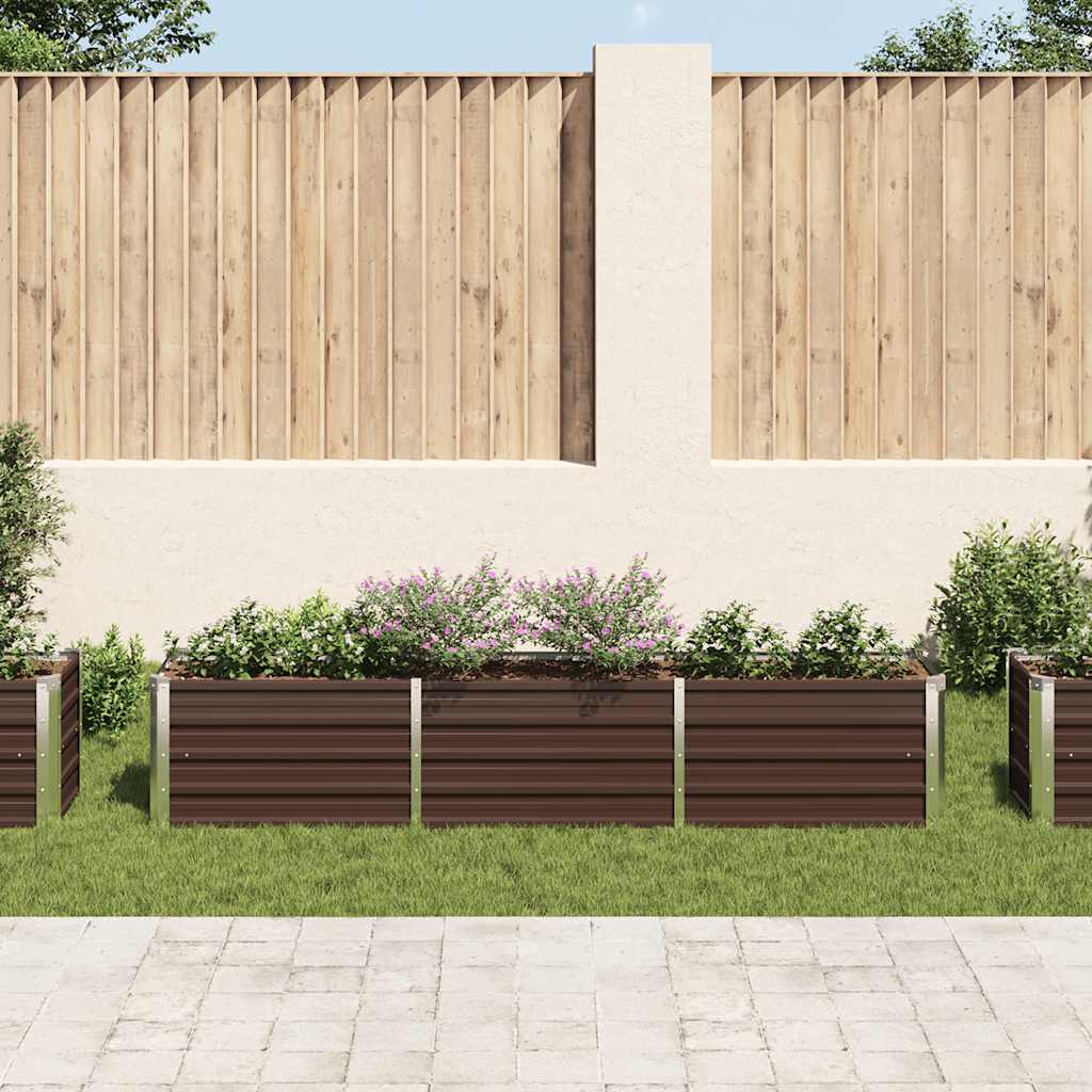 Garten-Hochbeet Verzinkter Stahl 240×40×45 cm Braun