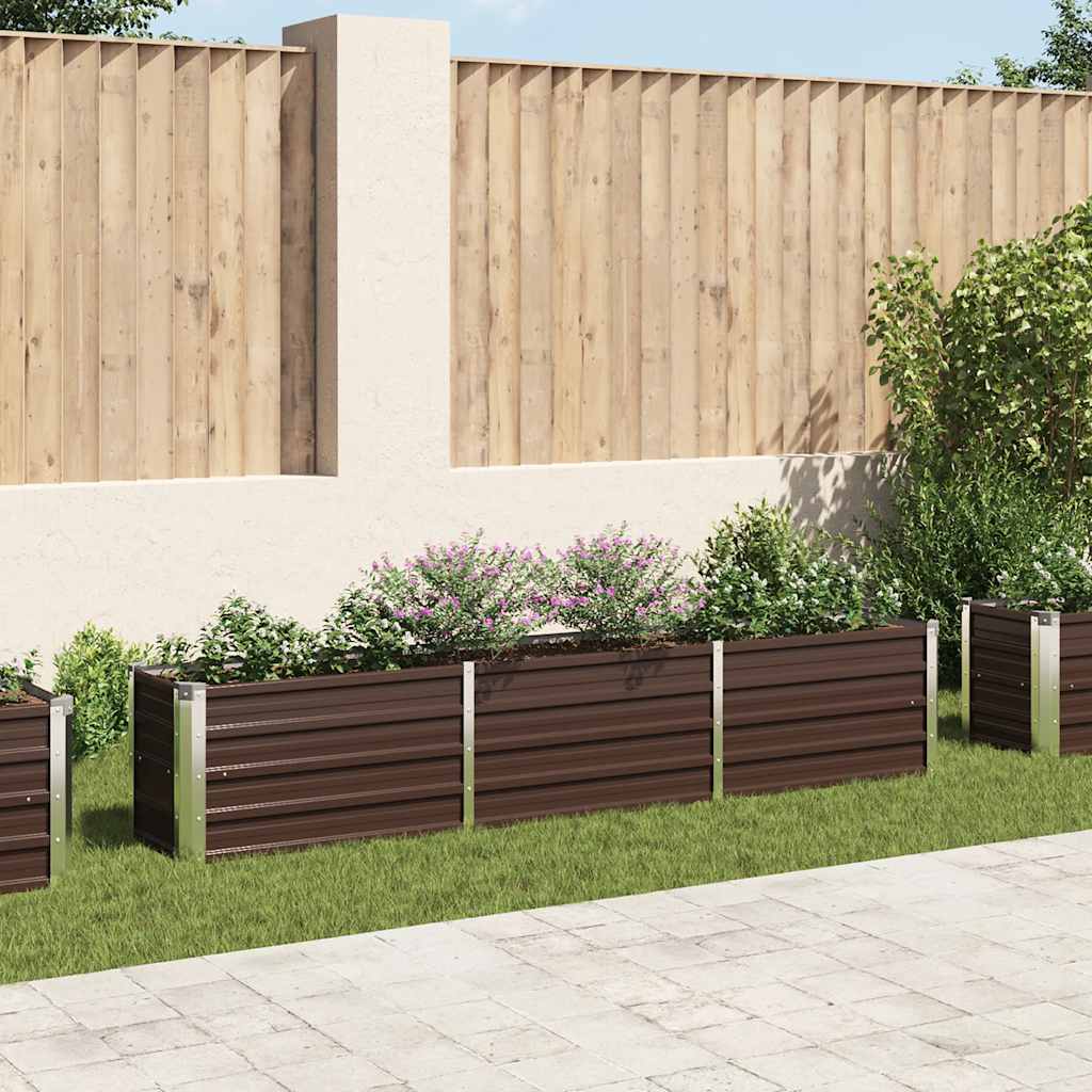 Garten-Hochbeet Verzinkter Stahl 240×40×45 cm Braun