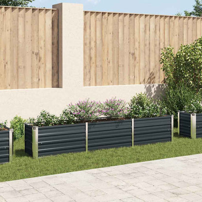 Garten-Hochbeet Verzinkter Stahl 240×40×45 cm Anthrazit