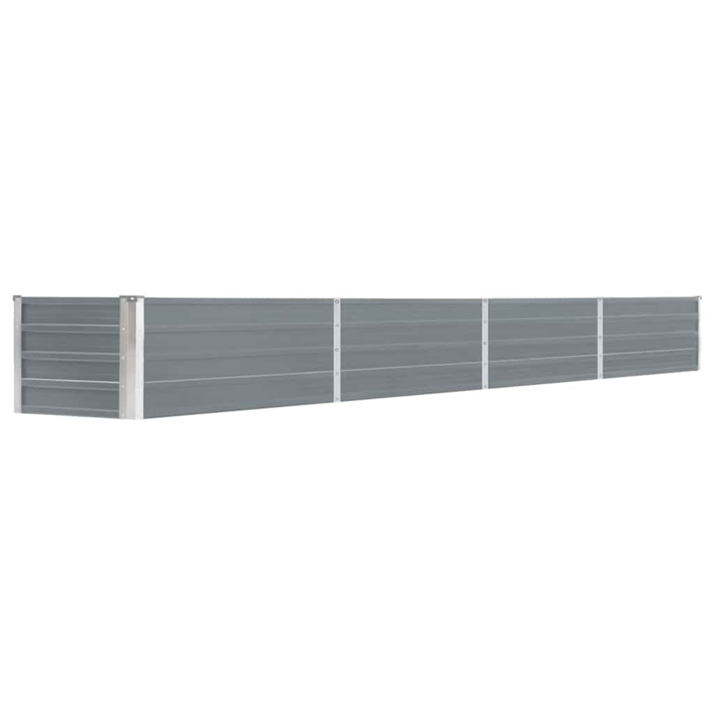 Garten-Hochbeet Verzinkter Stahl 320×40×45 cm Grau