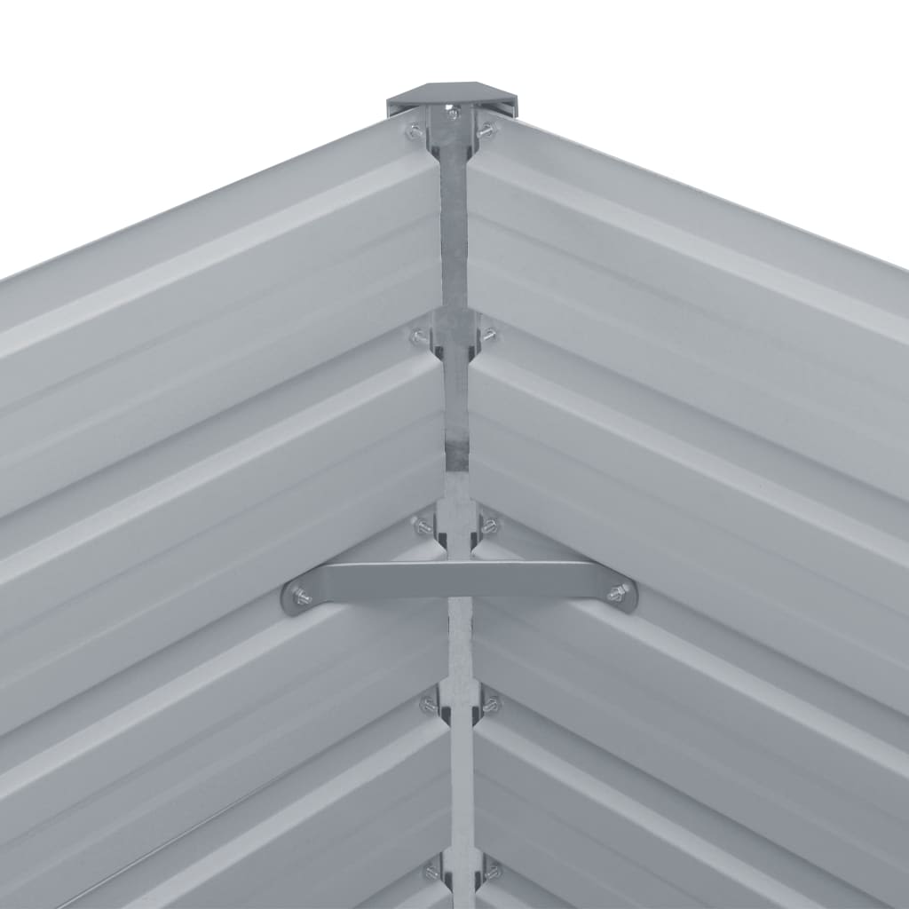 Garten-Hochbeet Verzinkter Stahl 320×40×45 cm Grau