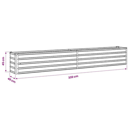 Garten-Hochbeet Verzinkter Stahl 320×40×45 cm Anthrazit