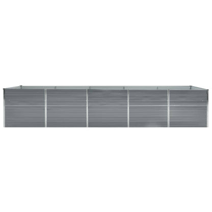 Garten-Hochbeet Verzinkter Stahl 400x80x45 cm Grau