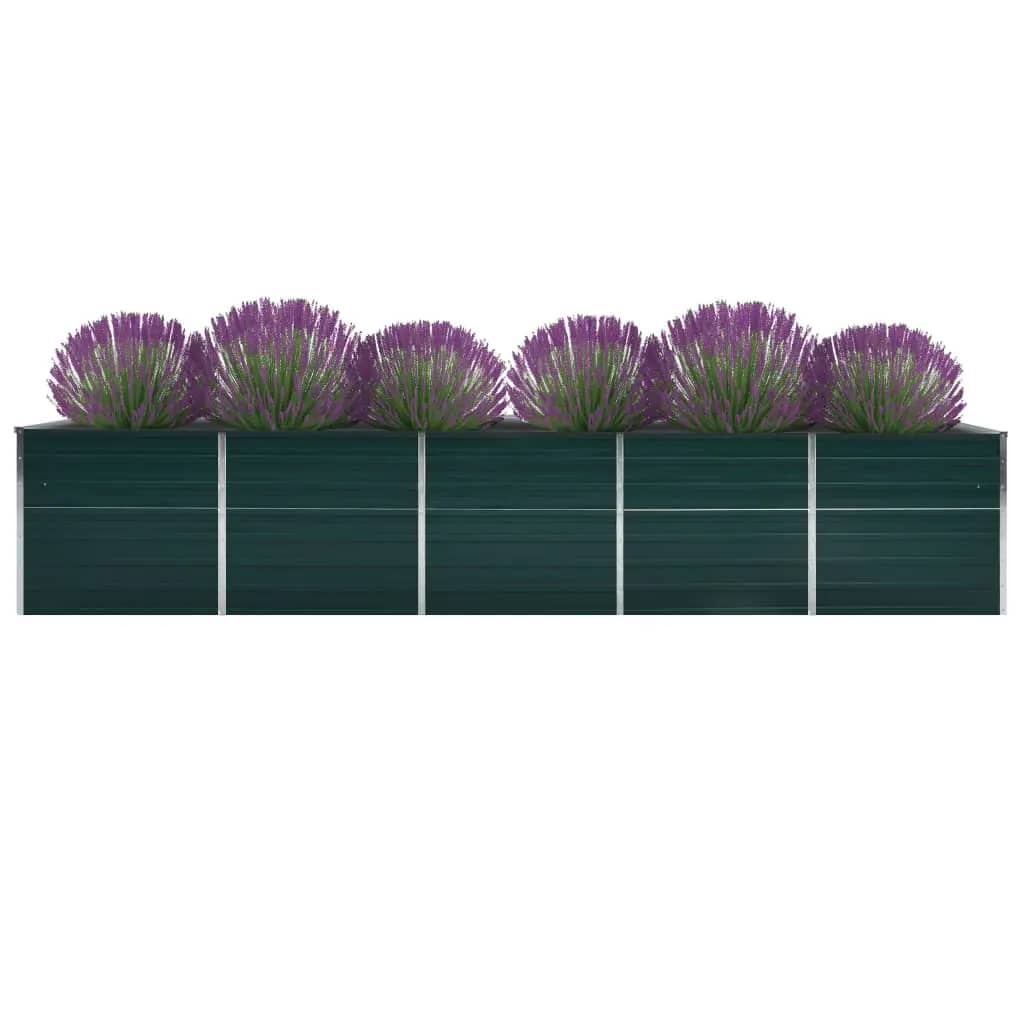 Plate-bande surélevée de jardin en acier galvanisé 400x80x45 cm vert