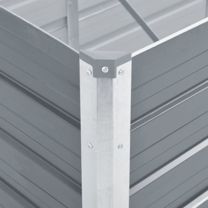Garten-Hochbeet Verzinkter Stahl 400×80×77 cm Grau