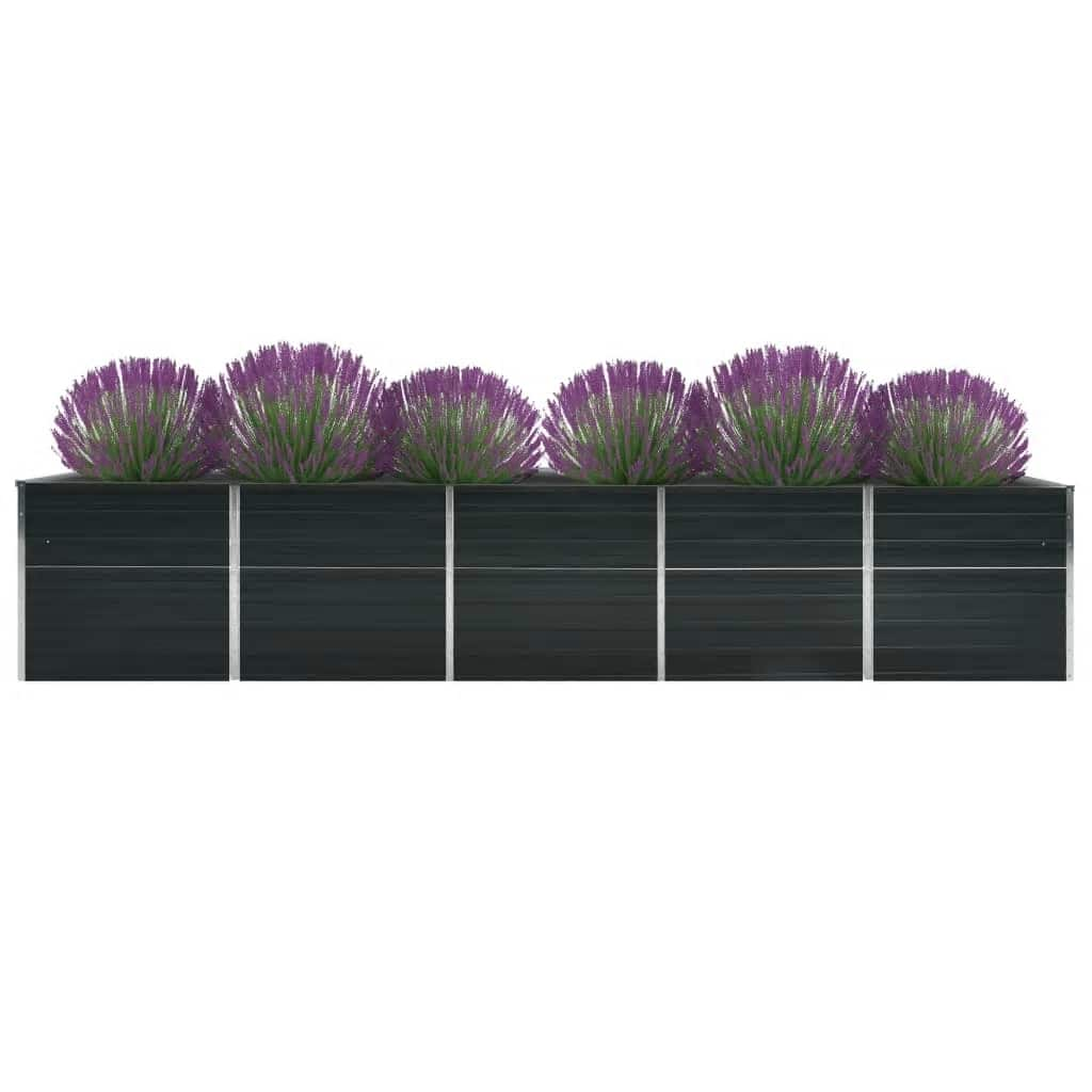 Plate-bande surélevée de jardin en acier galvanisé 400x80x77 cm anthracite