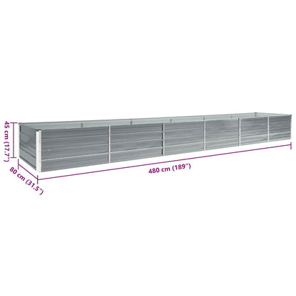 Garten-Hochbeet Verzinkter Stahl 480x80x45 cm Grau