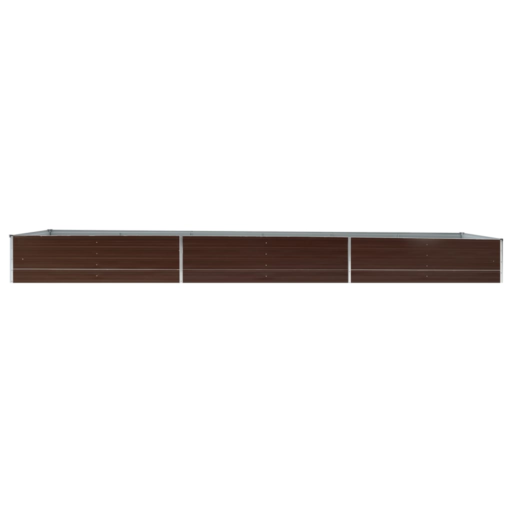 Plate-bande surélevée de jardin en acier galvanisé 480x80x45 cm marron