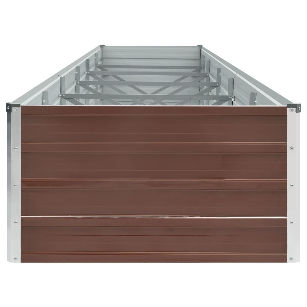 Plate-bande surélevée de jardin en acier galvanisé 480x80x45 cm marron