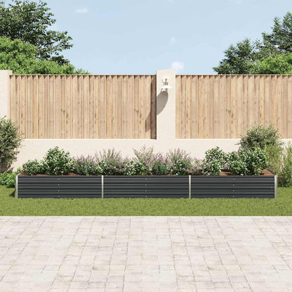 Garten-Hochbeet Verzinkter Stahl 480x80x45 cm Anthrazit