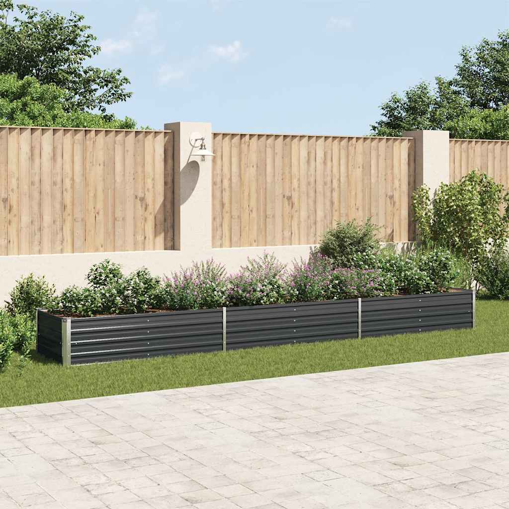 Garten-Hochbeet Verzinkter Stahl 480x80x45 cm Anthrazit