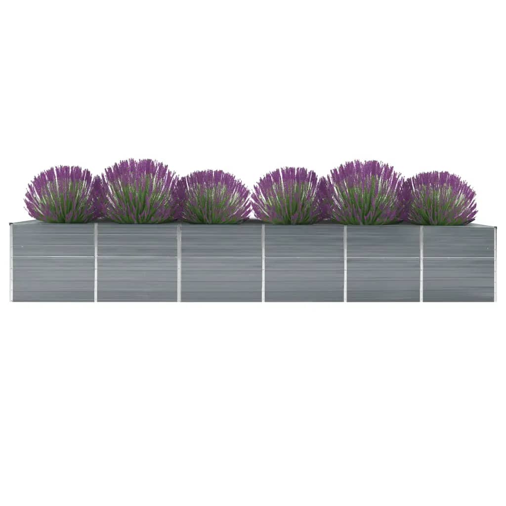 Plate-bande surélevée de jardin en acier galvanisé 480x80x77 cm gris