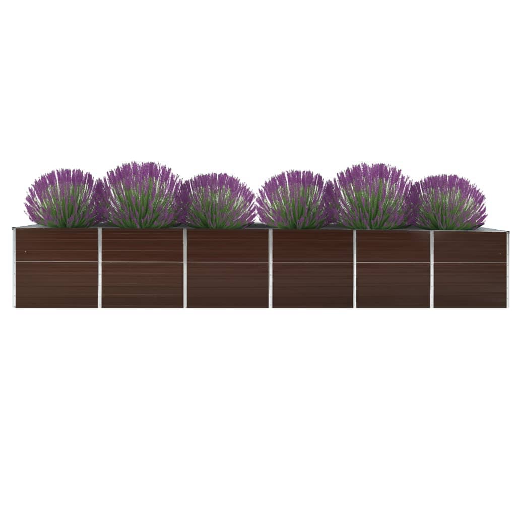 Garten-Hochbeet Verzinkter Stahl 480x80x77 cm Braun