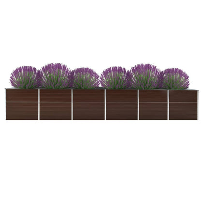 Garten-Hochbeet Verzinkter Stahl 480x80x77 cm Braun