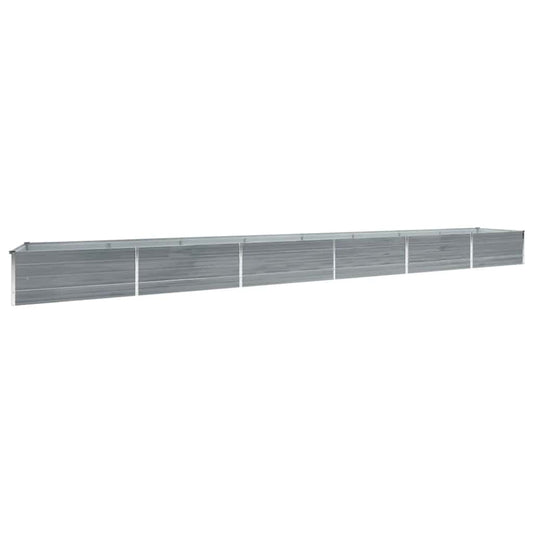 Plate-bande surélevée de jardin en acier galvanisé 600x80x45 cm gris