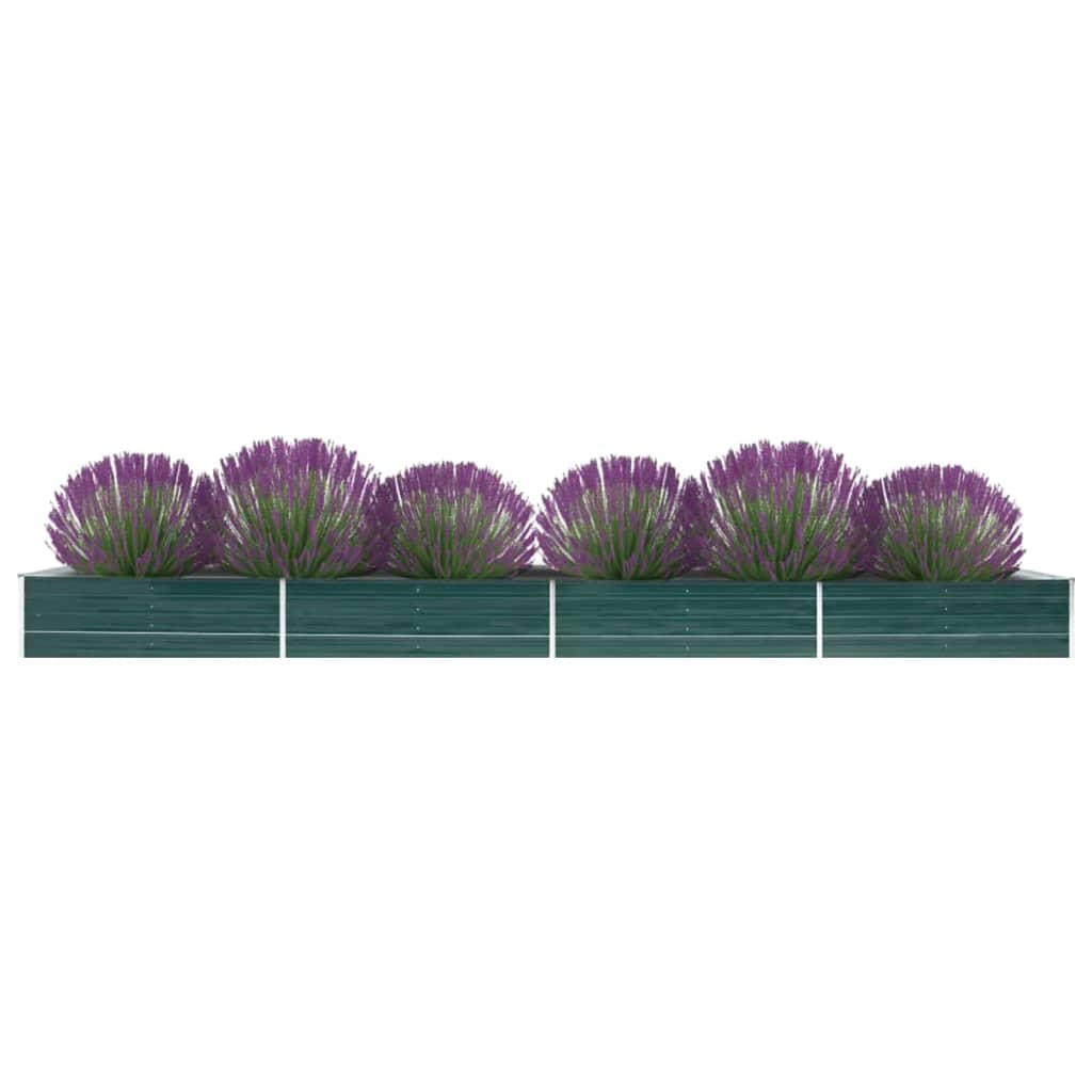 Plate-bande surélevée de jardin en acier galvanisé 600x80x45 cm vert