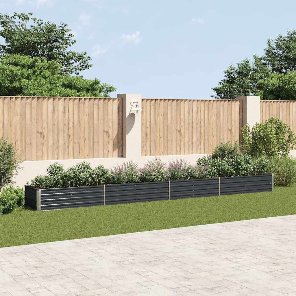 Garten-Hochbeet Verzinkter Stahl 600x80x45 cm Anthrazit
