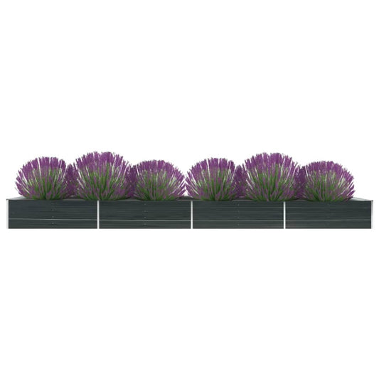 Plate-bande surélevée de jardin en acier galvanisé 600x80x45 cm anthracite