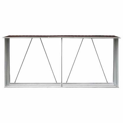 Brennholzlager Verzinkter Stahl 330x84x152 cm Braun