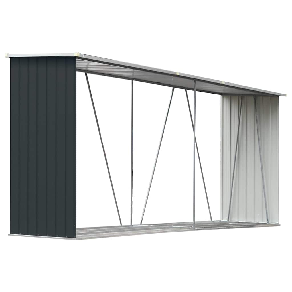Brennholzlager Verzinkter Stahl 330x84x152 cm Anthrazit