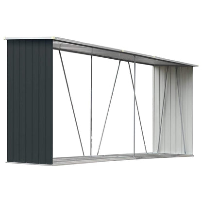 Brennholzlager Verzinkter Stahl 330x84x152 cm Anthrazit