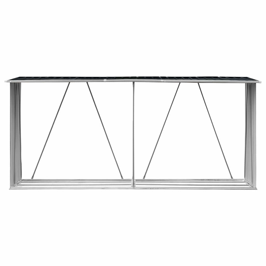 Brennholzlager Verzinkter Stahl 330x84x152 cm Anthrazit