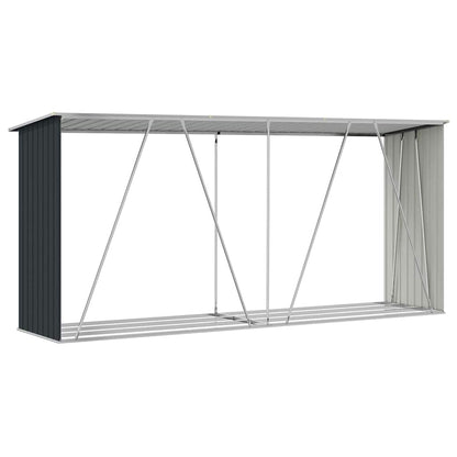 Brennholzlager Verzinkter Stahl 330x84x152 cm Anthrazit