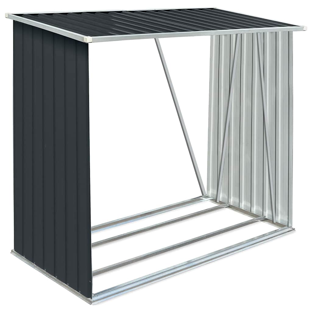Brennholzlager Verzinkter Stahl 163 x 83 x 154 cm Anthrazit