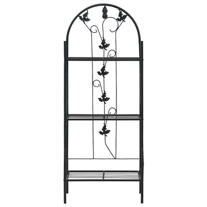 3-stufiges Pflanzenregal Schwarz 52 x 28 x 128 cm Eisen