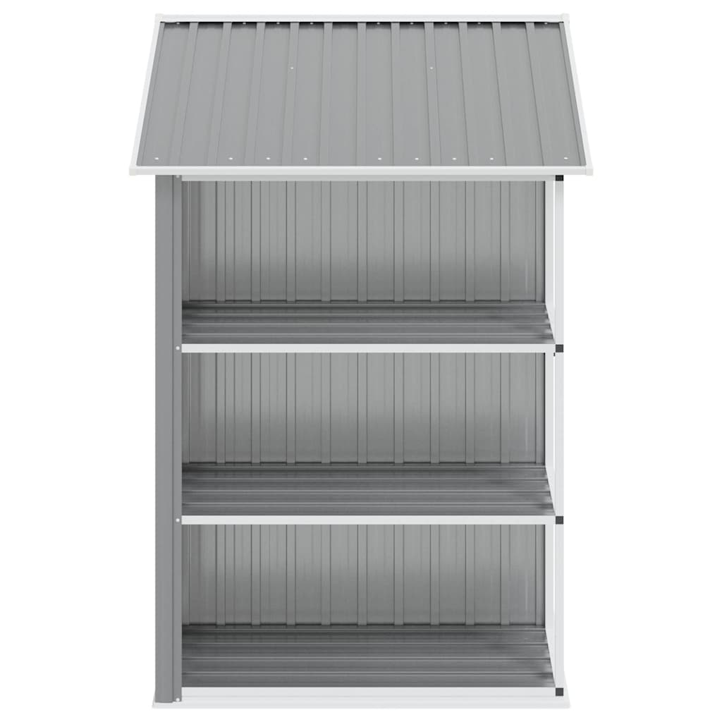 Gartenhaus mit Regal Grau 205x130x183 cm Eisen