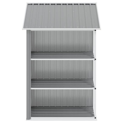 Gartenhaus mit Regal Grau 205x130x183 cm Eisen