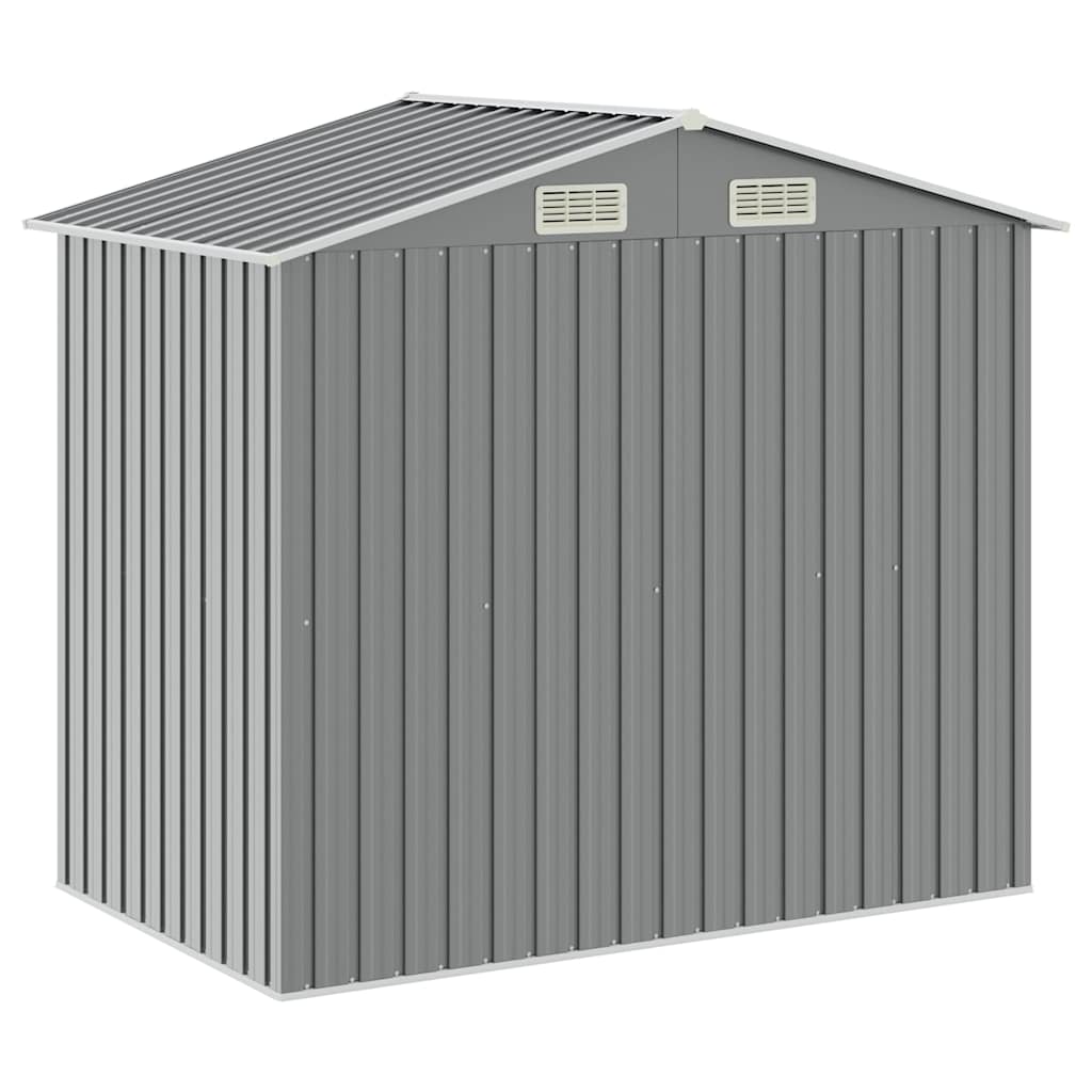 Gartenhaus mit Regal Grau 205x130x183 cm Eisen