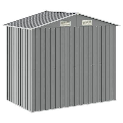 Gartenhaus mit Regal Grau 205x130x183 cm Eisen