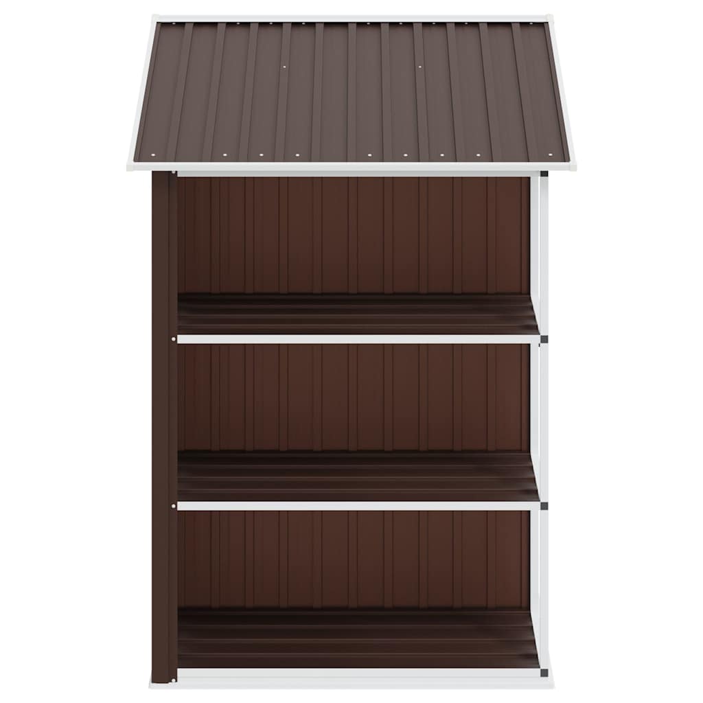 Gartenhaus mit Regal Braun 205x130x183 cm Eisen