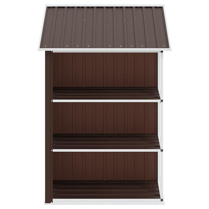 Gartenhaus mit Regal Braun 205x130x183 cm Eisen