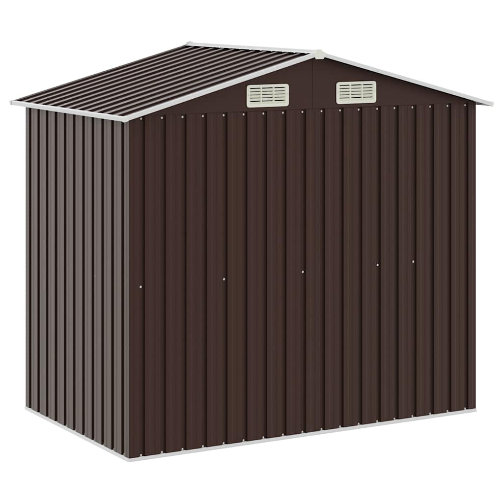 Gartenhaus mit Regal Braun 205x130x183 cm Eisen