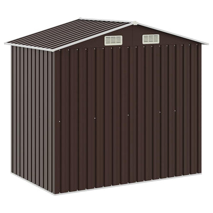 Gartenhaus mit Regal Braun 205x130x183 cm Eisen