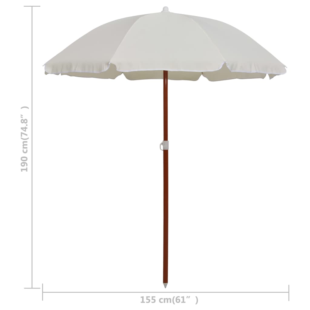 Sonnenschirm mit Stahl-Mast 180 cm Sandweiß