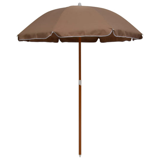 Parasol avec mât en acier 180 cm taupe