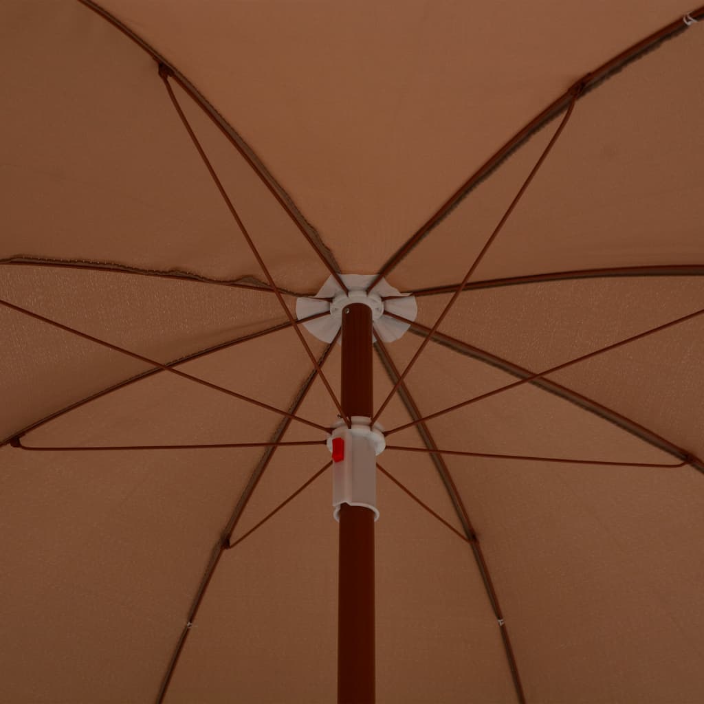 Parasol avec mât en acier 180 cm taupe