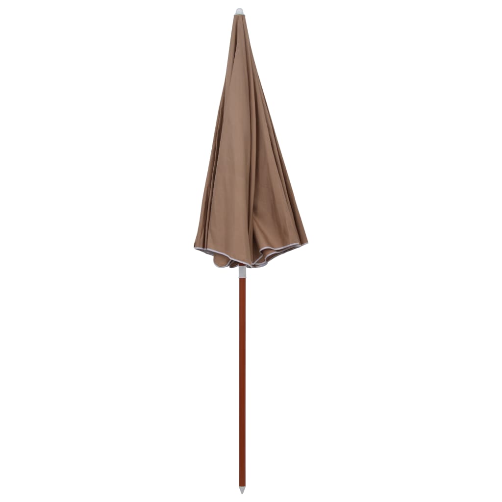 Parasol avec mât en acier 240 cm taupe