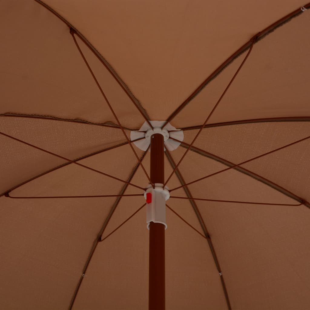 Parasol avec mât en acier 240 cm taupe