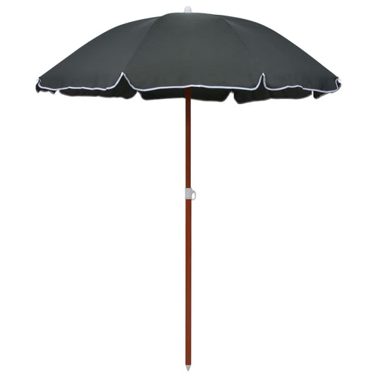 Parasol avec mât en acier 180 cm anthracite