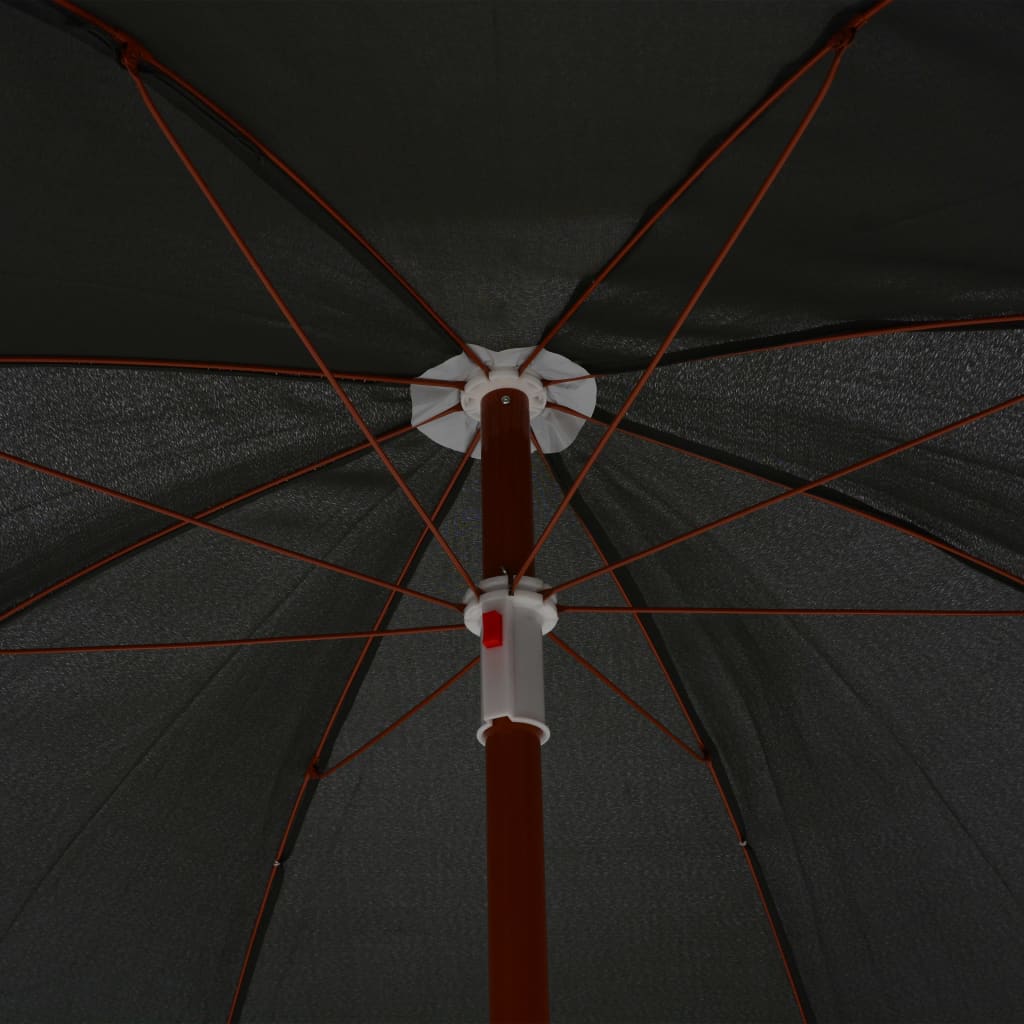 Parasol avec mât en acier 180 cm anthracite