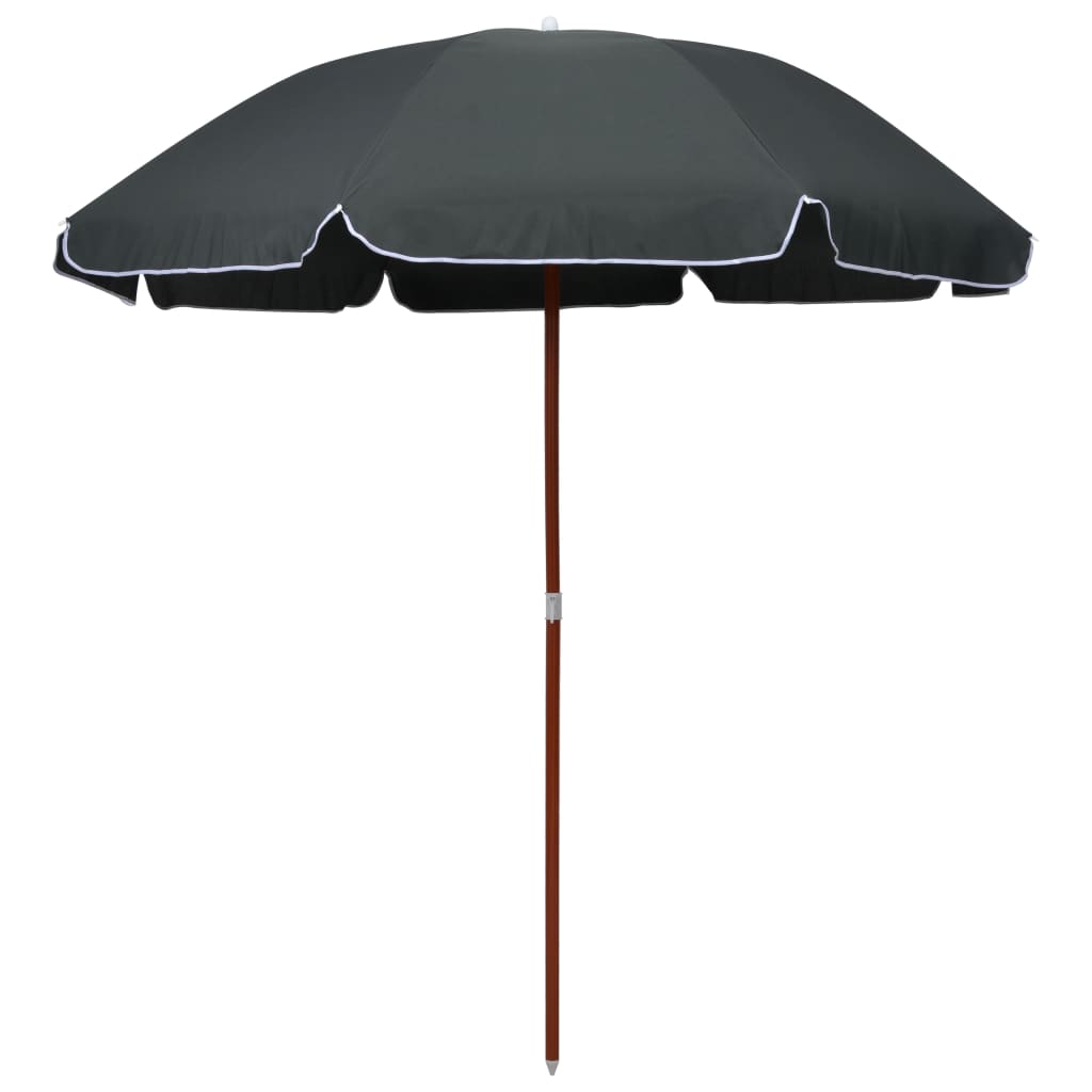 Parasol avec mât en acier 240 cm anthracite