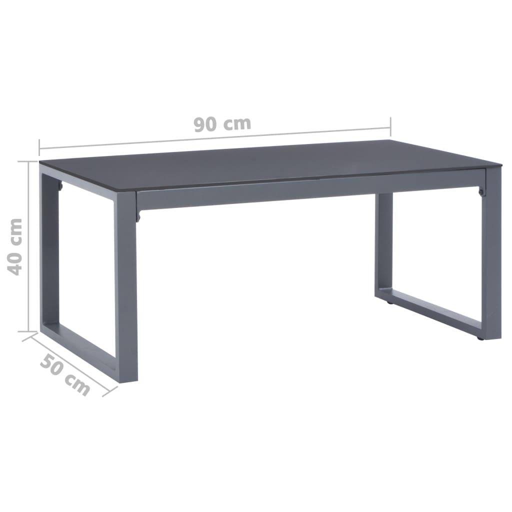 Table basse 90×50×40 cm en aluminium